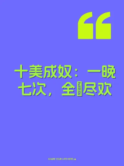 十美成奴：一晚七次，全肏尽欢