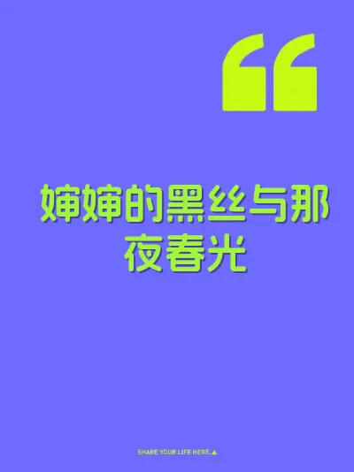 婶婶的黑丝与那夜春光