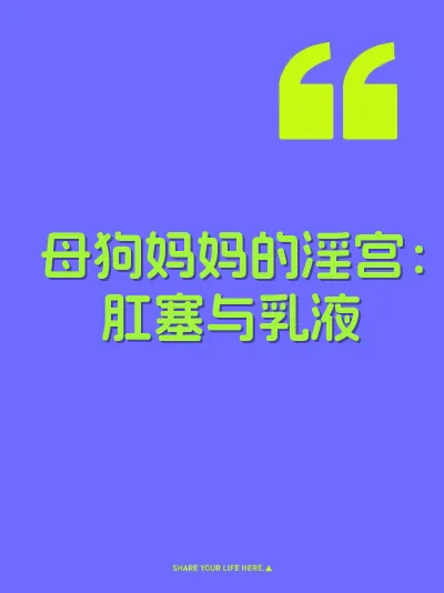 母狗妈妈的淫宫：肛塞与乳液