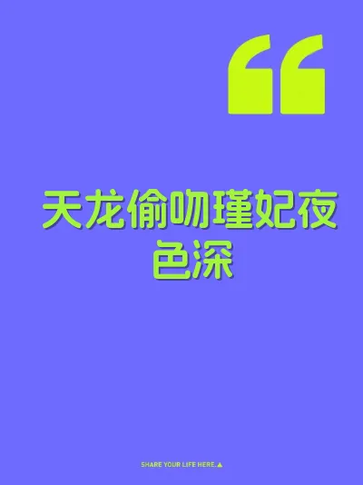 天龙偷吻瑾妃夜色深