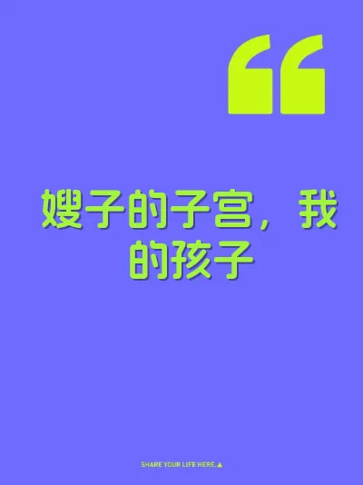 嫂子的子宫，我的孩子