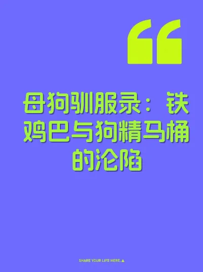 母狗驯服录:铁鸡巴与狗精马桶的沦陷