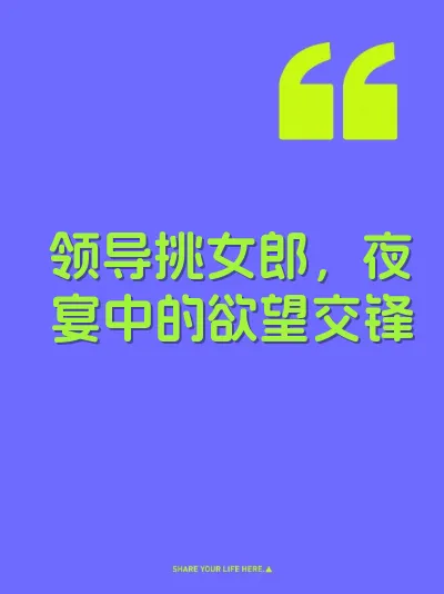领导挑女郎,夜宴中的欲望交锋