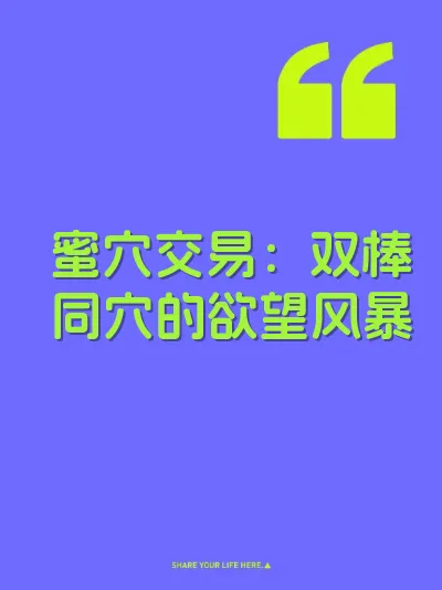 蜜穴交易:双棒同穴的欲望风暴