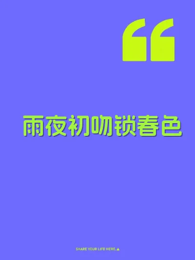 雨夜初吻锁春色