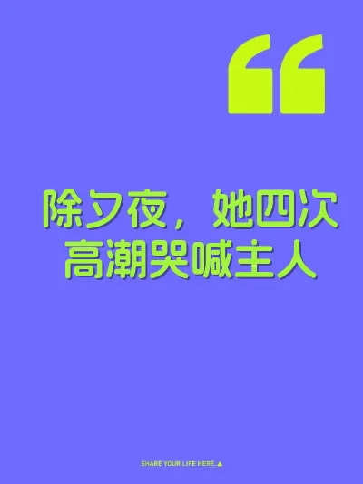除夕夜,她四次高潮哭喊主人