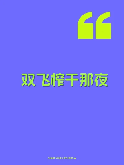 双飞榨干那夜