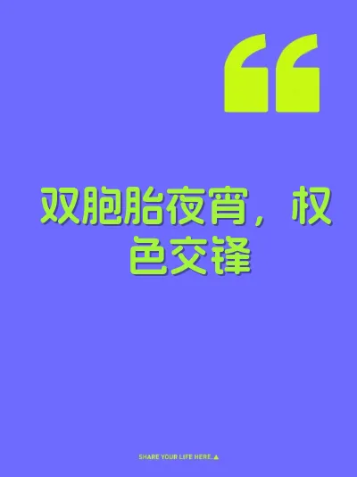 双胞胎夜宵,权色交锋