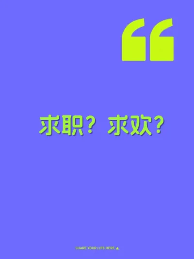 求职？求欢？
