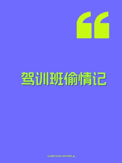 驾训班偷情记
