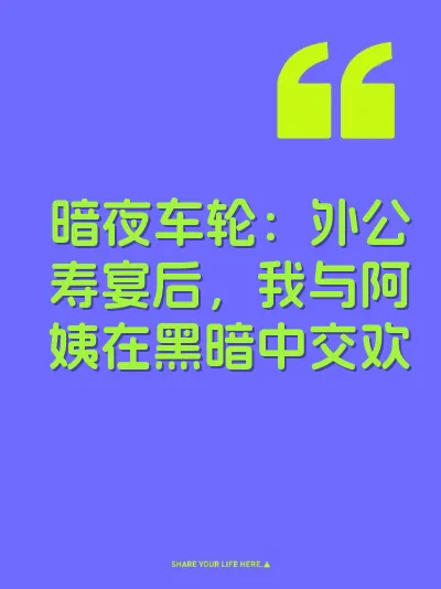 暗夜车轮：外公寿宴后，我与阿姨在黑暗中交欢