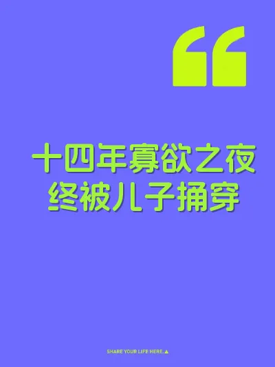 十四年寡欲之夜终被儿子捅穿