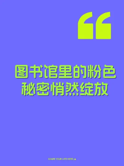 图书馆里的粉色秘密悄然绽放