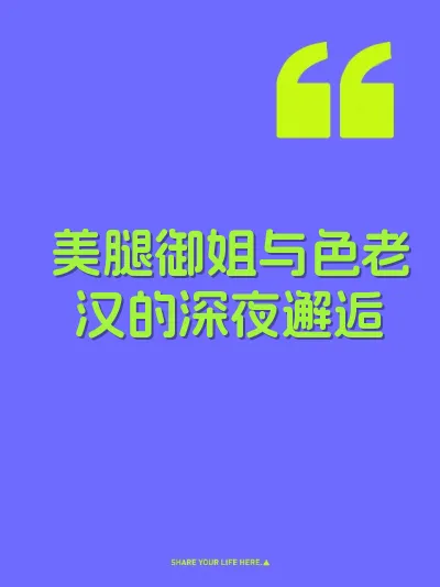 美腿御姐与色老汉的深夜邂逅