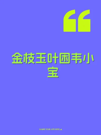 金枝玉叶困韦小宝